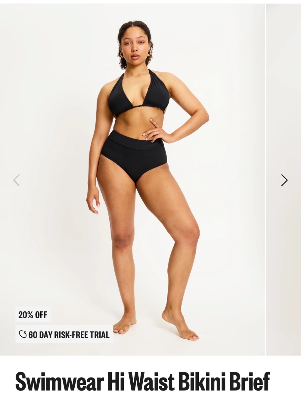 NWT Modibodi Hi Waist Bikini Brief Period Swimwear- Black